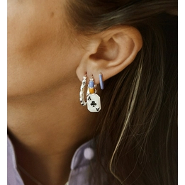 Overview second image: Single lavender enamel earring