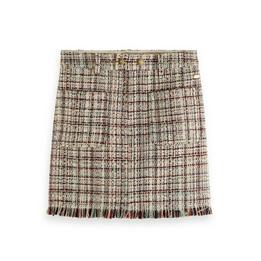 Overview image: Boucle tweed high rise skirt